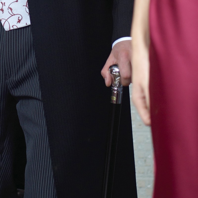 Black Cane with Silver Handle