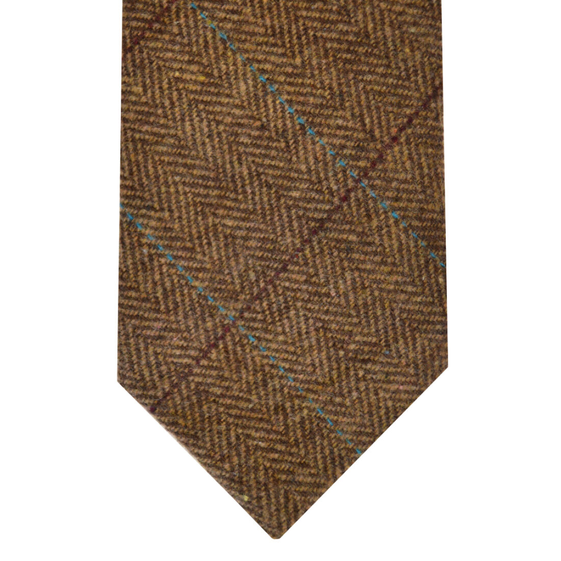 Brown Herringbone Tweed Tie
