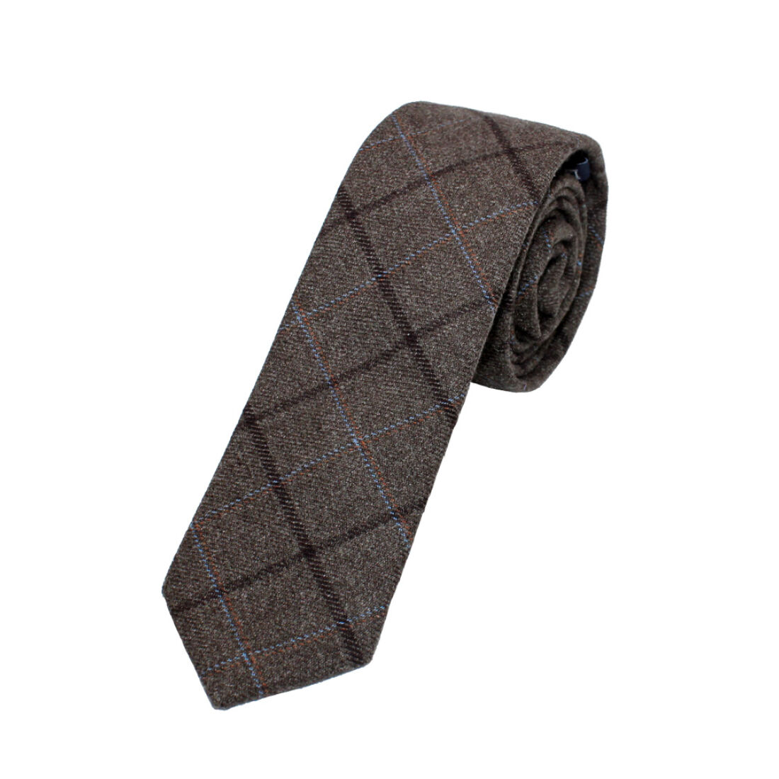Grey Checked Tweed Tie