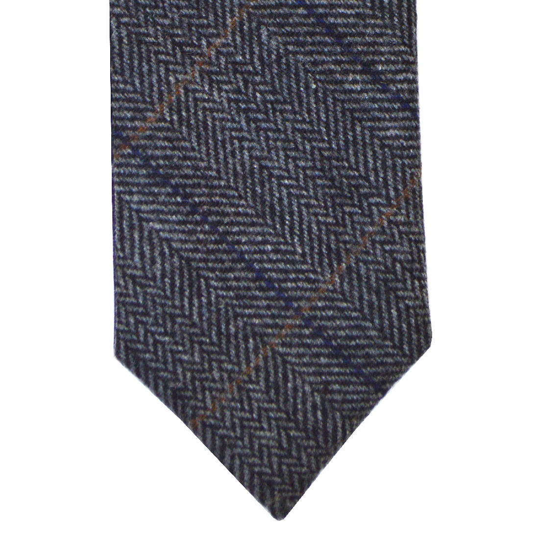 Grey Herringbone Tweed Tie