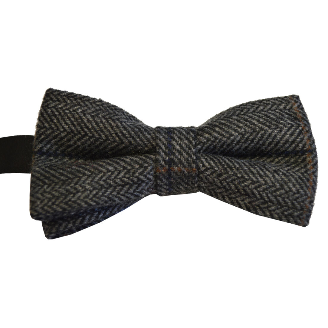 Grey Tweed Herringbone Bow Tie