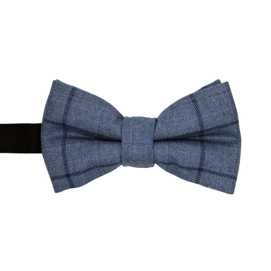 Light Blue Checked Tweed Bow Tie
