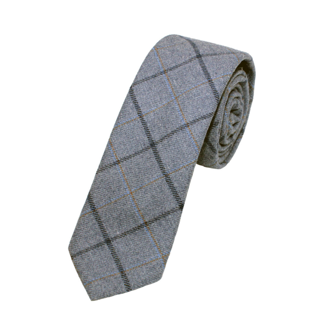 Pastel Blue Checked Tweed Tie